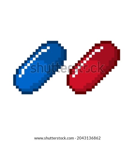 Red Blue Pill Matrix Morpheus Choice Truth Life Changing Forget Resistance 8bit Pixel Art