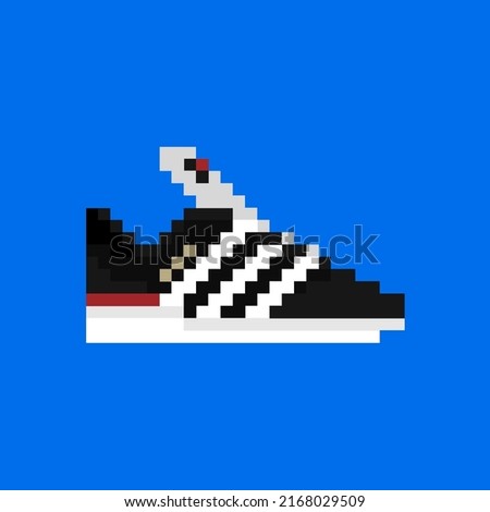 Abstract White Black Gold Red Suede Skateboarding Soccer Shoes Sneakers Das 3 Stripes Adi Dennis Busenitz Copa Mundial 8bit Pixel Art