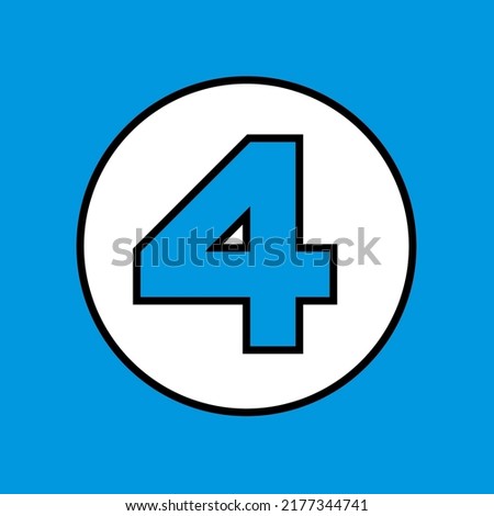 Logo Symbol Badge Emblem Sign 4 Blue Four Circle White Fantastic Design Vector