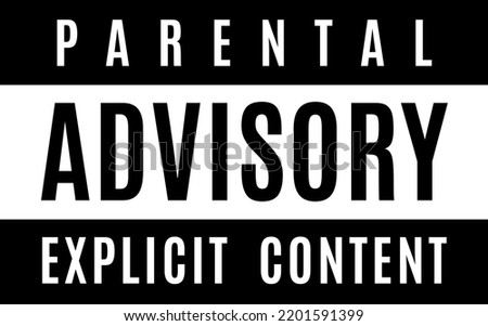 Red Black Sticker Label Tag Caution Warning Advisory Parental Explicit Content Vector PNG EPS