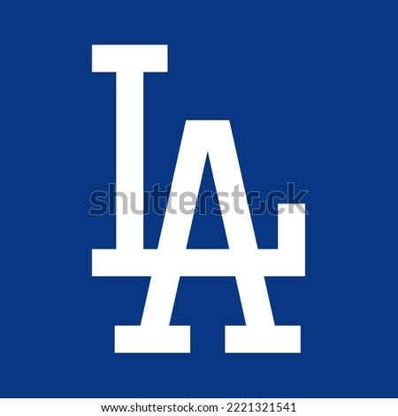 White Blue Abstract LA Los Angeles Letters Logo Icon Sign Symbol Emblem Badge Vector EPS PNG