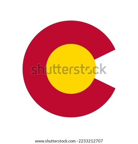 C Blue Red Yellow Gold Colorado State Flag Stripe Sunshine Mountain Blue Sky Skies United States of America Logo Icon Sign Sigil Symbol Emblem Badge Vector EPS PNG Transparent No Background