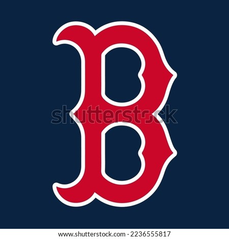 Red Blue B Boston Letters Sports Baseball Team Red Sox Logo Icon Sign Sigil Symbol Emblem Badge Vector EPS PNG Transparent No Background