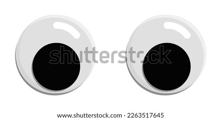 Googly Wiggle Eyes Eyeballs Looking Down Silly Cute Funny Fun Cartoon Vector EPS PNG Transparent No Background