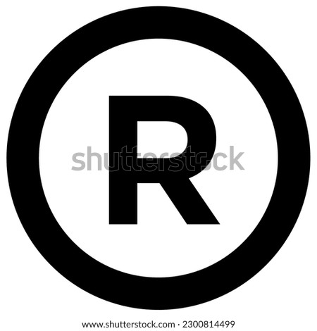 Registered Regster Copyright Trademark R Round Circle Black Insignia Icon Sign Sigil Symbol Emblem Badge Vector EPS PNG Transparent No Background Clip Art