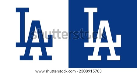 White Blue Abstract LA Los Angeles Letters Logo Icon Sign Symbol Emblem Badge Vector EPS PNG Clip Art No Background