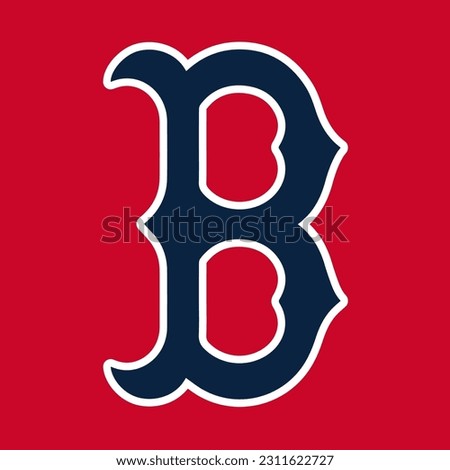 Red Blue B Boston Letters Sports Baseball Team Red Sox Logo Icon Sign Sigil Symbol Emblem Badge Vector EPS PNG Transparent No Background Clip Art