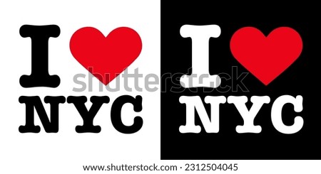 Text Black Red White I Heart Love NY NYC New York City Vector EPS PNG Clip Art No Transparent Background