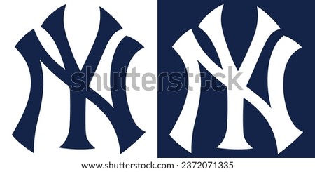 Pattern Continuous Seamless Decorative Texture Blue White Abstract NY New York Letters Logo Sign Symbol Emblem Badge Set Vector EPS PNG No Transparent Background
