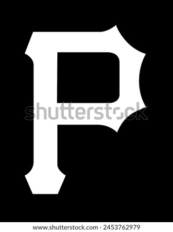 Capital Letter P Sports Baseball Logo Icon Sign Sigil Symbol Emblem Badge Vector EPS PNG Transparent No Background Clip Art Vector EPS PNG