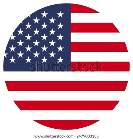 USA America Set Circular Circle Flag Icon Logo Vector EPS PNG Transparent No Background Clip Art