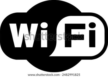 Free Black WIFI Wi Fi Label Banner Logo Icon Sign Sigil Symbol Emblem Badge Vector EPS PNG Transparent No Background Clip Art Vector EPS PNG Clip Art No Transparent Background