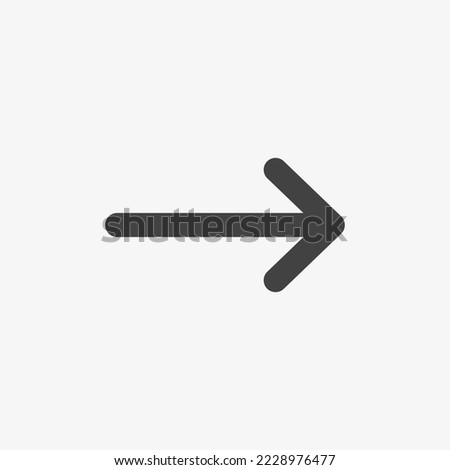 Arrow vector icon. Black and isolate on white graphic symbol.