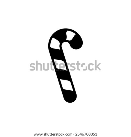 Candy cane icon. Winter holiday (Christmas, New Year) vector icon with editable stroke line.