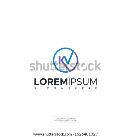 Letter KV Logo Icon vector logo for business and company identity Premium Design Stock fotó © 