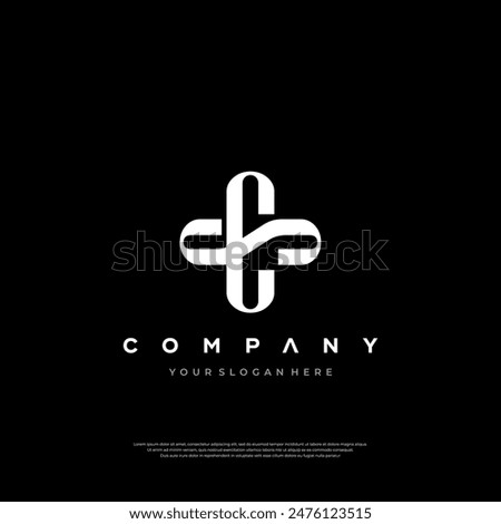 Minimalist geometric letter S C SC CS logo design Premium Design