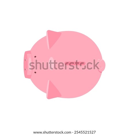 Piggy bank symbol top view. Flat vector illustration for design or icon.