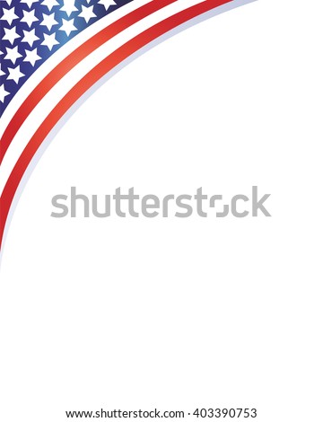 American flag in the corner of the white sheet