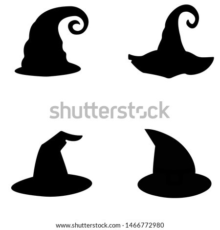 
A set of witch hats. Vector. Pen. Halloween