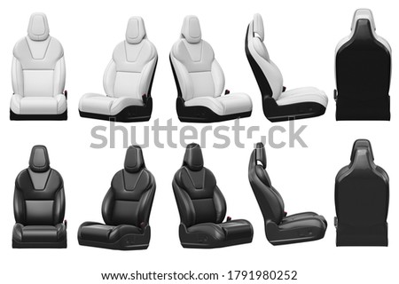 Seat car chair set leather automobile. 3D rendering Stock foto © 