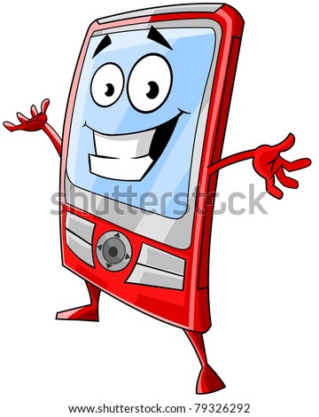 Happy Mobile Phone Stock Vector Illustration 79326292 : Shutterstock