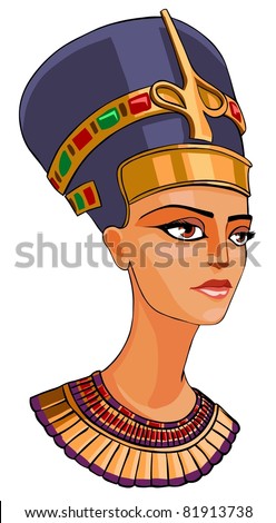 Egyptian Queen Nefertiti Cartoon Illustration - 81913738 : Shutterstock