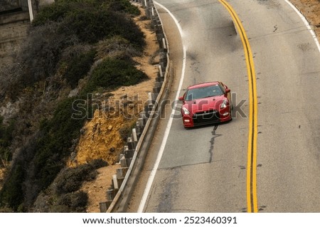 Similar – Image, Stock Photo Car Drives along One Lane Road in Jungle with Waterfall