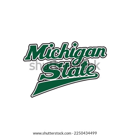 Vintage varsity  print with michigan state slogan for graphic tee t shirt or sweatshirt - Vector