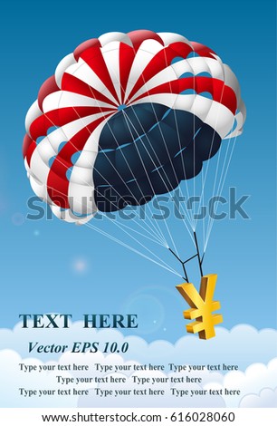 Parachute with money symbol 