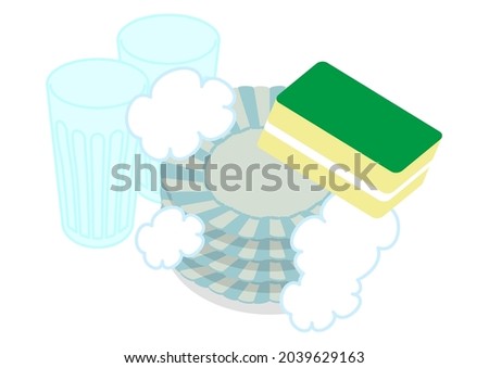 Spongebob illustration of washing dishes