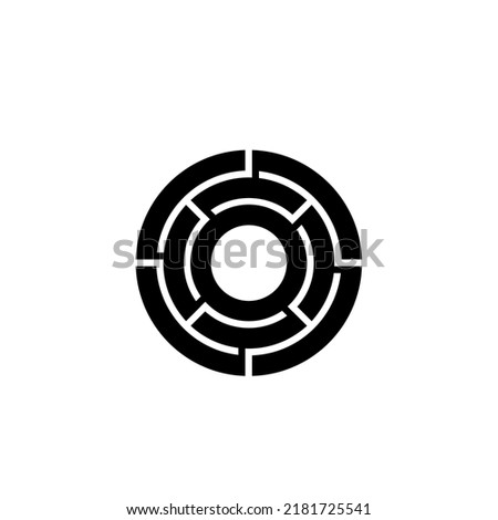 Black line Minotaur maze or labyrinth icon isolated on white background. Ancient Greek mythology. Vector