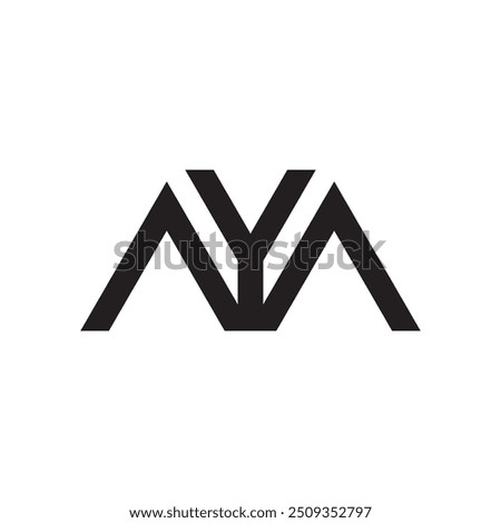 abstract AYA logo , modern letter AYA logo initials
