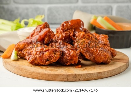 Similar – Image, Stock Photo Chicken wings on barbecue grill