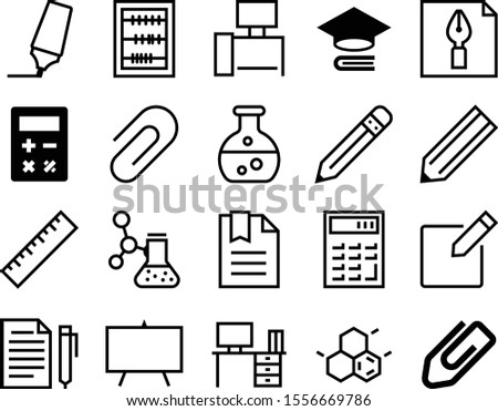 education vector icon set such as: old, wood, set, biotechnology, hat, lineart, subtraction, literature, bachelor, learn, molecular, size, image, open, training, arithmetic, achievement, highlight