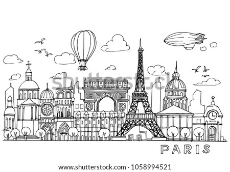 Eiffel Tower Drawing Outline | Free download on ClipArtMag