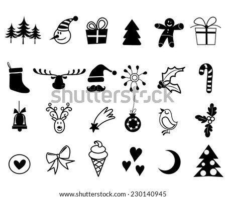 Christmas Icons- Vector Illustrator - 230140945 : Shutterstock