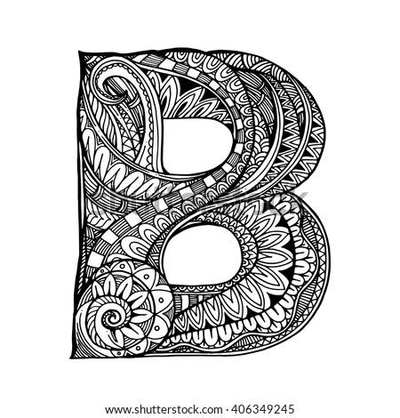 Royalty Free Vector Zen Doodle Of Folkloric Letter B 287212805