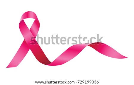 Breast cancer awareness pink ribbon. Vector Illustration.