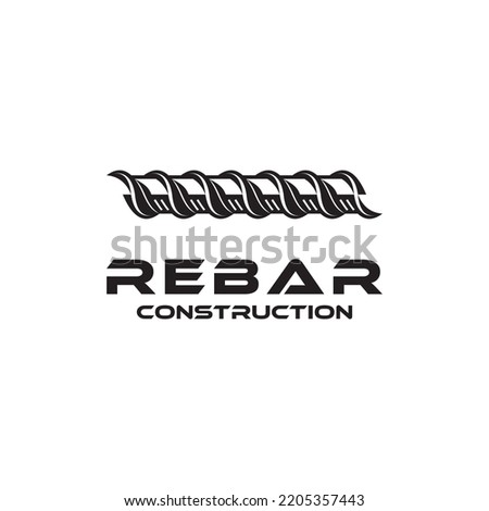 rebar concrete construction logo design vector for business idea