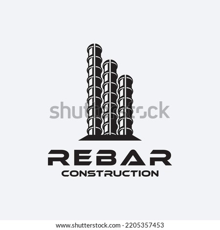 rebar concrete construction logo design vector for business idea