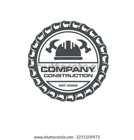 rebar concrete construction logo design vector for business real estate, buildings and roads