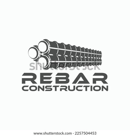 rebar concrete construction logo design vector for business architecture