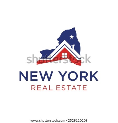 real estate group vector design logo new york city with city map and houses