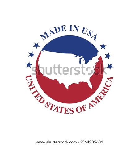 logo vector design circle stamp made in usa sign with united states map