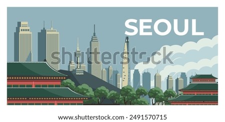 Seoul Korea city landscape background