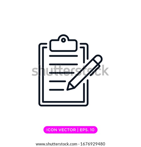 Clipboard linear icon vector design with editable stroke