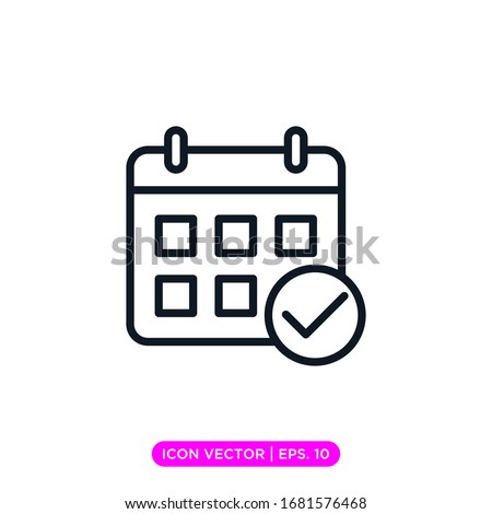 Calendar icon vector design with editable stroke