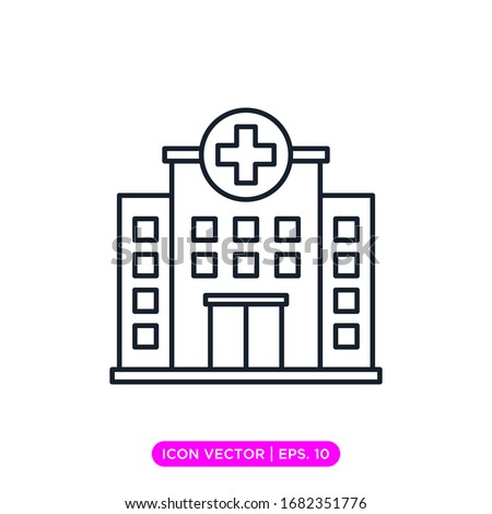 Hospital line icon vector design with editable stroke