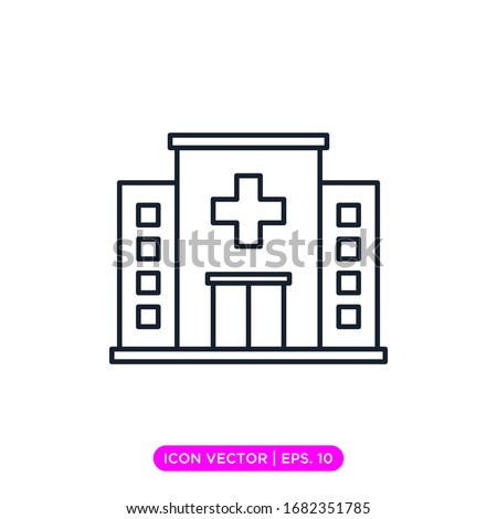 Hospital line icon vector design with editable stroke