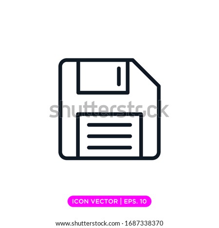Floppy disk linear icon vector design
